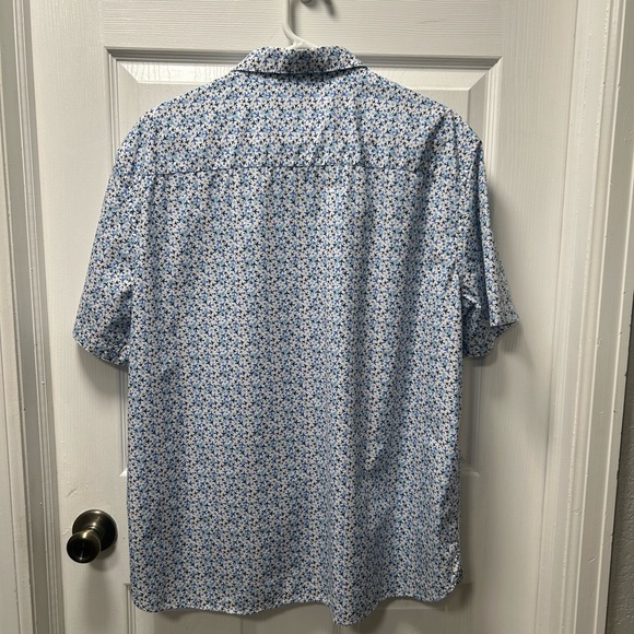 Johnston & Murphy Men’s Short Sleeved Shirt, XL, Airplane Print, Blue & White - Picture 5 of 10